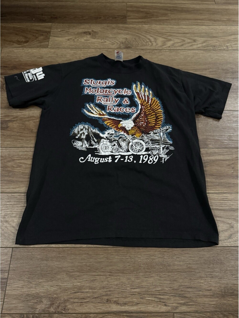 Vtg 1989 Sturgis S.D. Black Hills Motorcycle Rally Shirt L